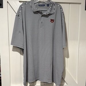 Cutter & Buck Black and White Striped Polo Shirt